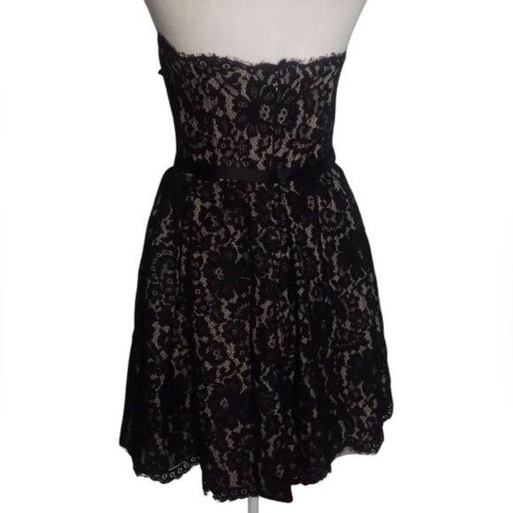 Robert Rodriguez Target Black Lace Strapless Midi Dress Sweetheart Neckline Sz 6 - Picture 5 of 8